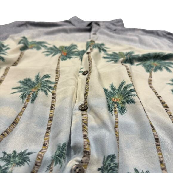 Hawaiian Shirt for Men XXL Batik Bay Button Down Vintage‎ Rayon Summer Palm Tree - Picture 2 of 8